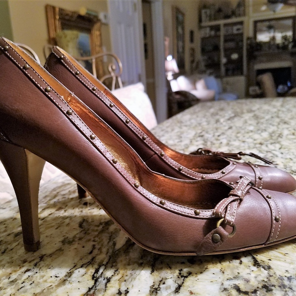 J Crew Brown Leather Pumps 10 M Made in Italy